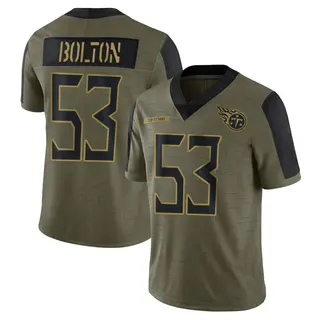 Tennessee Titans Men's Curtis Bolton III Limited 2021 Salute To Service Jersey - Olive