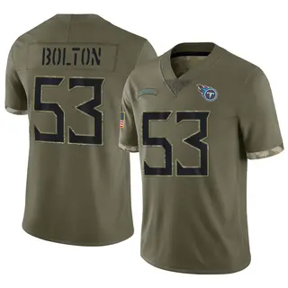 Tennessee Titans Men's Curtis Bolton III Limited 2022 Salute To Service Jersey - Olive