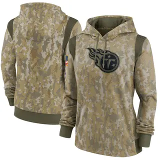 Tennessee Titans Women's 2021 Salute to Service Therma Performance Pullover Hoodie - Olive