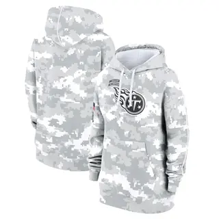 Tennessee Titans Women's 2024 Salute To Service Club Fleece Pullover Hoodie - Arctic Camo