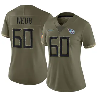 Tennessee Titans Women's Clay Webb Limited 2022 Salute To Service Jersey - Olive