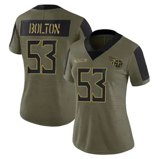 Tennessee Titans Women's Curtis Bolton III Limited 2021 Salute To Service Jersey - Olive