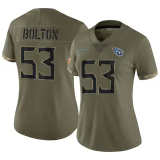 Tennessee Titans Women's Curtis Bolton III Limited 2022 Salute To Service Jersey - Olive