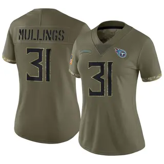 Tennessee Titans Women's Kalel Mullings Limited 2022 Salute To Service Jersey - Olive