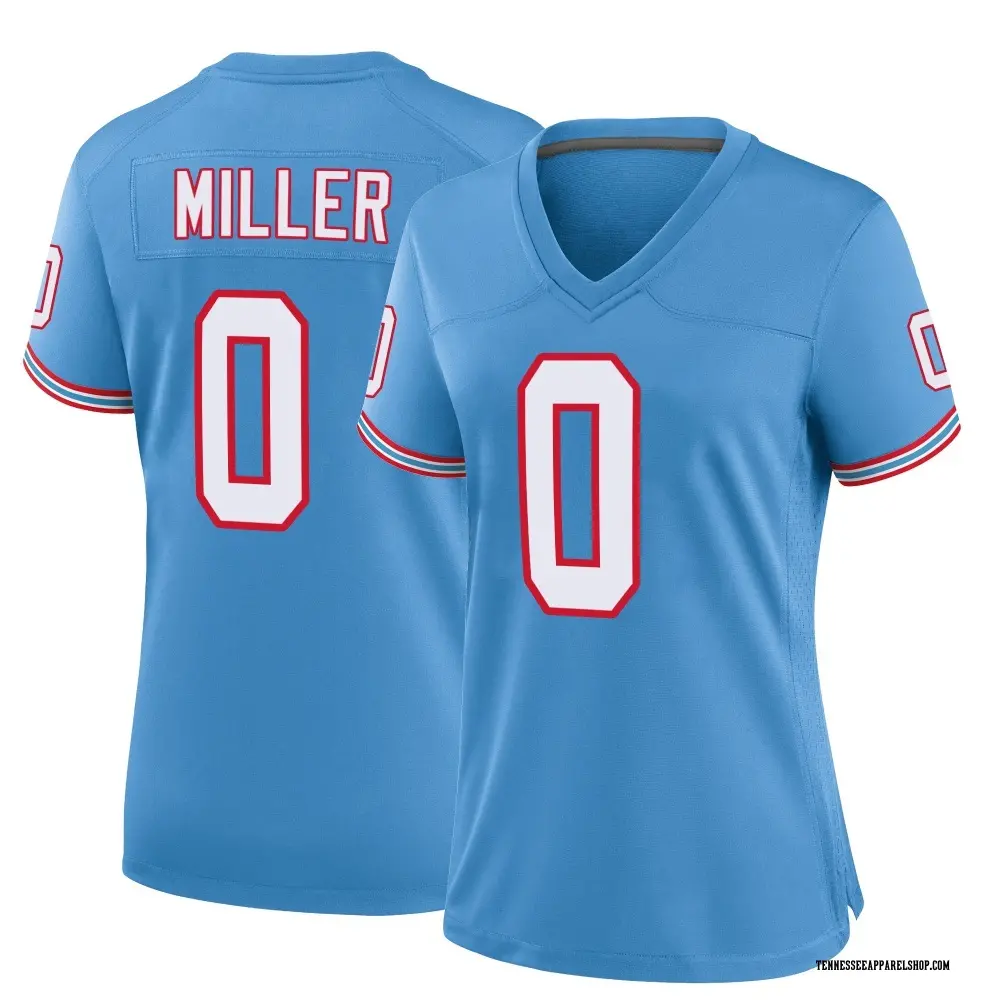 Tennessee Titans Women's Rasheed Miller Game Oilers Throwback Alternate Jersey - Light Blue