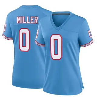 Tennessee Titans Women's Rasheed Miller Game Oilers Throwback Alternate Jersey - Light Blue