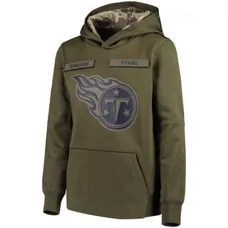 Tennessee Titans Youth 2018 Salute to Service Pullover Performance Hoodie - Green