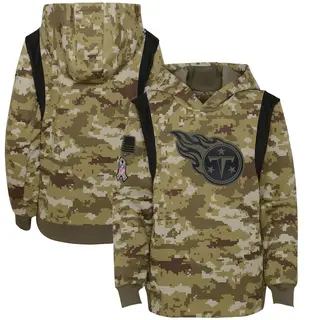 Tennessee Titans Youth 2021 Salute to Service Therma Performance Pullover Hoodie - Olive