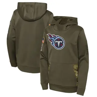 Tennessee Titans Youth 2022 Salute to Service Performance Pullover Hoodie - Olive