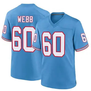 Tennessee Titans Youth Clay Webb Game Oilers Throwback Alternate Jersey - Light Blue