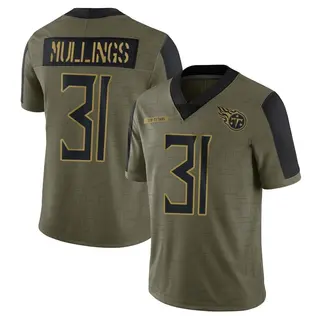 Tennessee Titans Youth Kalel Mullings Limited 2021 Salute To Service Jersey - Olive