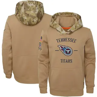 Tennessee Titans Youth Khaki 2019 Salute to Service Therma Pullover Hoodie