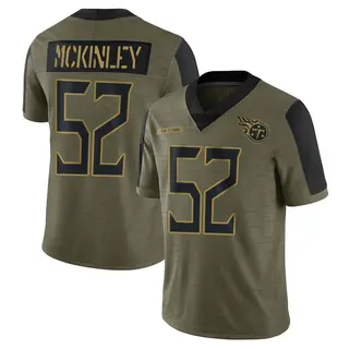 Tennessee Titans Youth Takkarist McKinley Limited 2021 Salute To Service Jersey - Olive